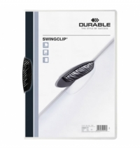 Пластиковая папка с клипом Durable Swingclip Color черная А4, до 30 листов, 2260-01