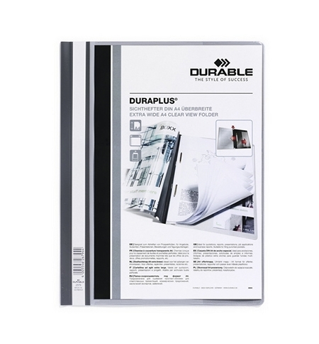 фото: Скоросшиватель пластиковый Durable Duraplus серый А4, 2579-10