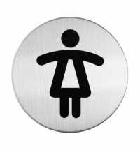 Табличка Туалет женский Durable d 83мм, матированная сталь, 4904-23