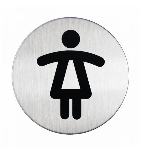 фото: Табличка Туалет женский Durable d 83мм, матированная сталь, 4904-23