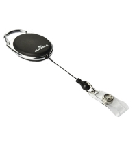 Держатель-рулетка для бейджа Durable с клипом 80см, на кнопке, 10 шт/уп, черный, 8324-01