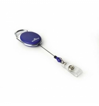 Держатель-рулетка для бейджа Durable с клипом 80см, на кнопке, 10 шт/уп, синий, 8324-07