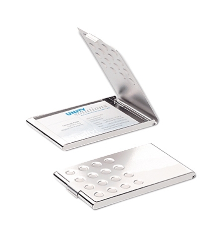 фото: Визитница Durable Business Card Box на 20 визиток серебристая, 95х58мм, сталь хромированная, 2440-23